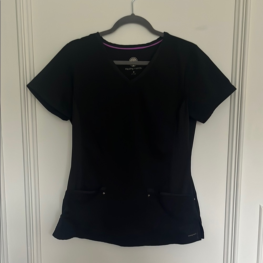 Black V-Neck Women’s Scrub Top